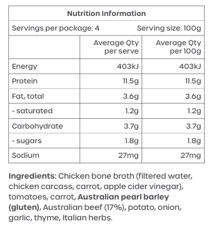 Slow Cooked Beef and Barley 400g