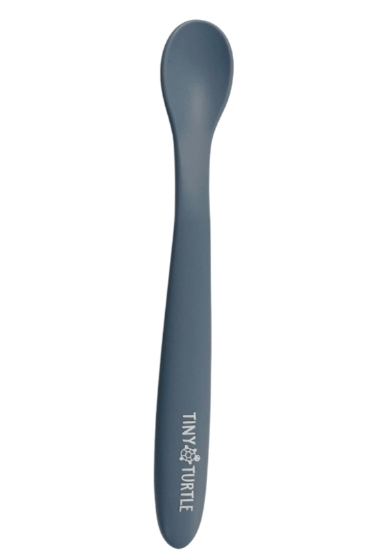 Tiny Turtle Silicone Spoon in soft, food-grade silicone, perfect for babies starting solids.
