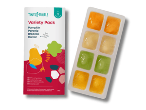 Start Solids for $45 - Tiny Turtle Variety Pack with purees like pumpkin, parsnip, broccoli, and carrot.
