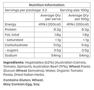 Beef & Vegie Bolognese with Pasta 320g