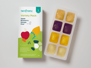 This pack contains apple, blueberry, mango and pear purees. 