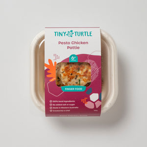 Tiny Turtle Pesto chicken pattie