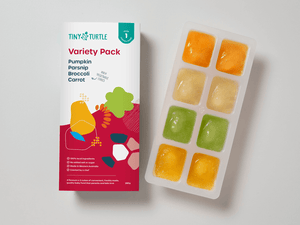 The red variety pack contains pumpkin, parsnip, broccoli and carrot baby purees. 