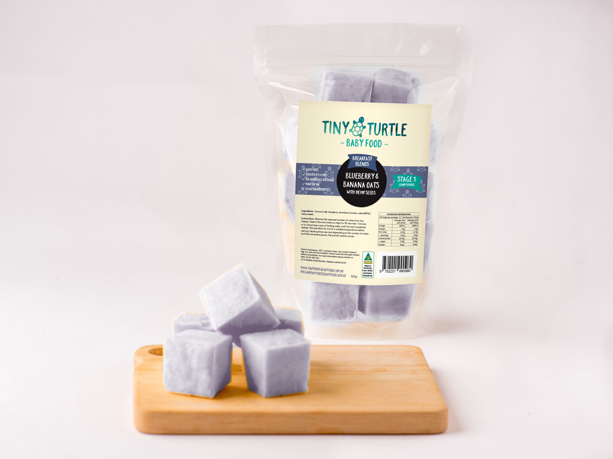 Blueberry and Banana Oats – Tiny Turtle Baby Food