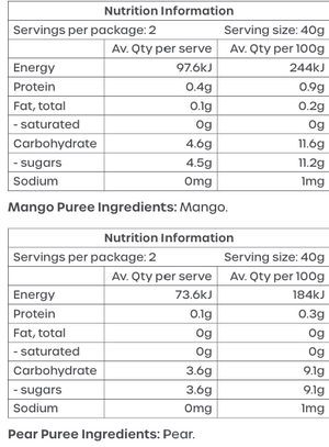 Fruit Variety Pack - 4 Fruit Purees 320g