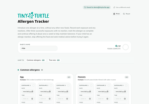 FREE Baby Allergen Tracker