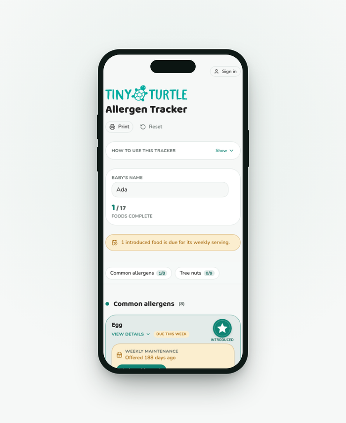 Baby Allergen Tracker