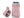 Pink thermos bottle with straw lid on a white background