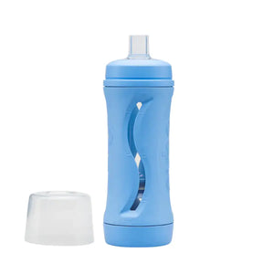 Blue Subo Food Bottle 210ml – reusable, mess-free baby feeding bottle for purees, smoothies, and soft foods with adjustable volume and 12mm spout.