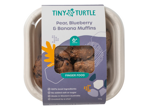 Tiny Turtle muffin packaging with a white background