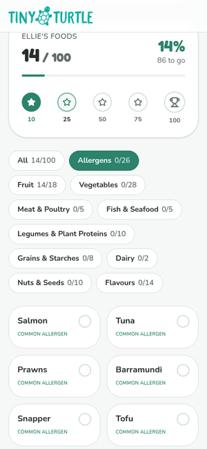 100 First Foods Tracker