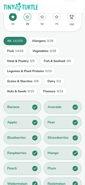 100 First Foods Tracker