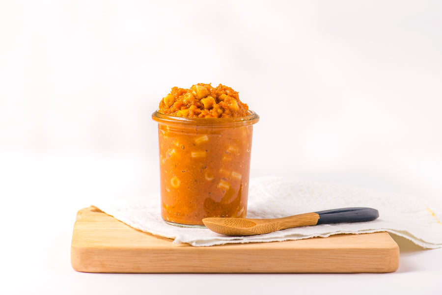Beef and vegie bolognese lumpy baby puree